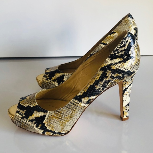 Kate Spade Peep Toe Python Heels - Picture 2 of 6